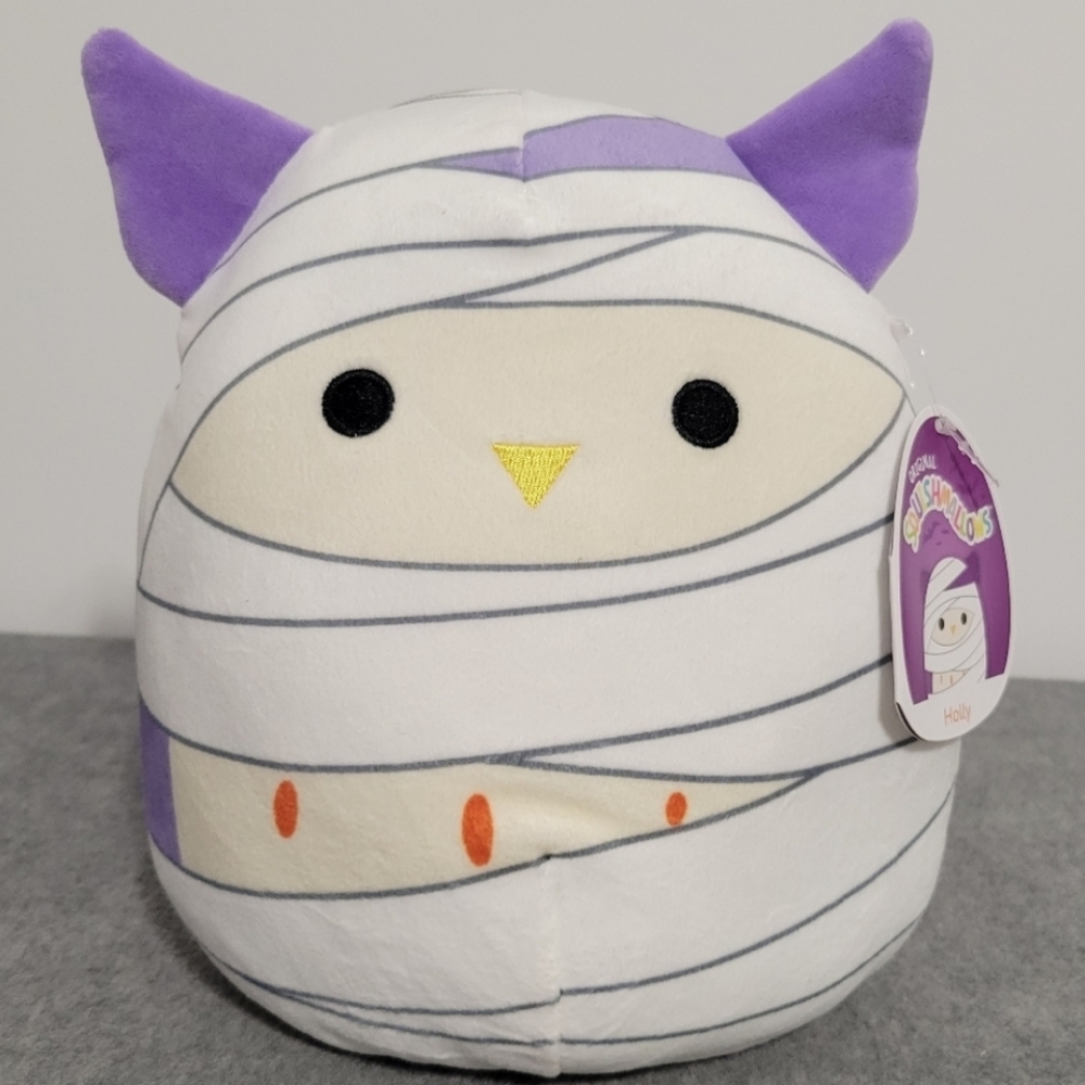 8" Holly the Owl Halloween Costume Mummy Wrap Bird NWT Squishmallow Kellytoy